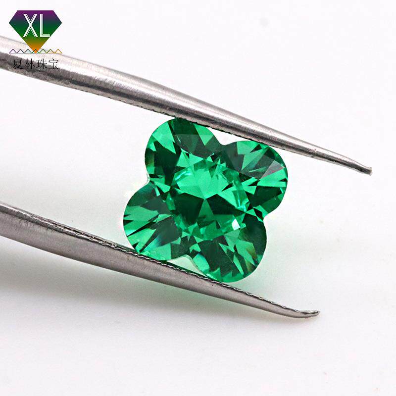 工厂四叶草心形沙弗莱宝石梅花形8mm3.5克拉沙弗莱裸石