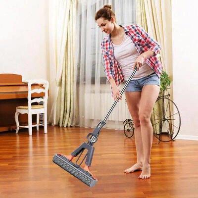 Squeeze Mop Adjustable Handle Floor Roller Mop In PVA