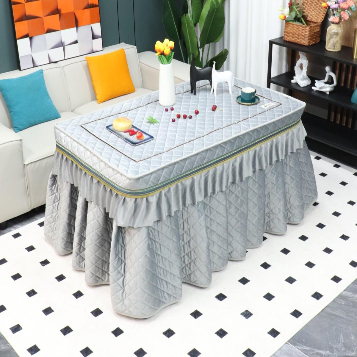 T^新款长方形烤火罩取暖桌升降桌套家用轻奢加绒加厚烤火桌电炉罩