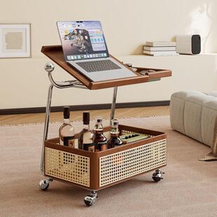 客实HRA木发可移边几中古收纳小推车厅沙储物置物架多功能家用动