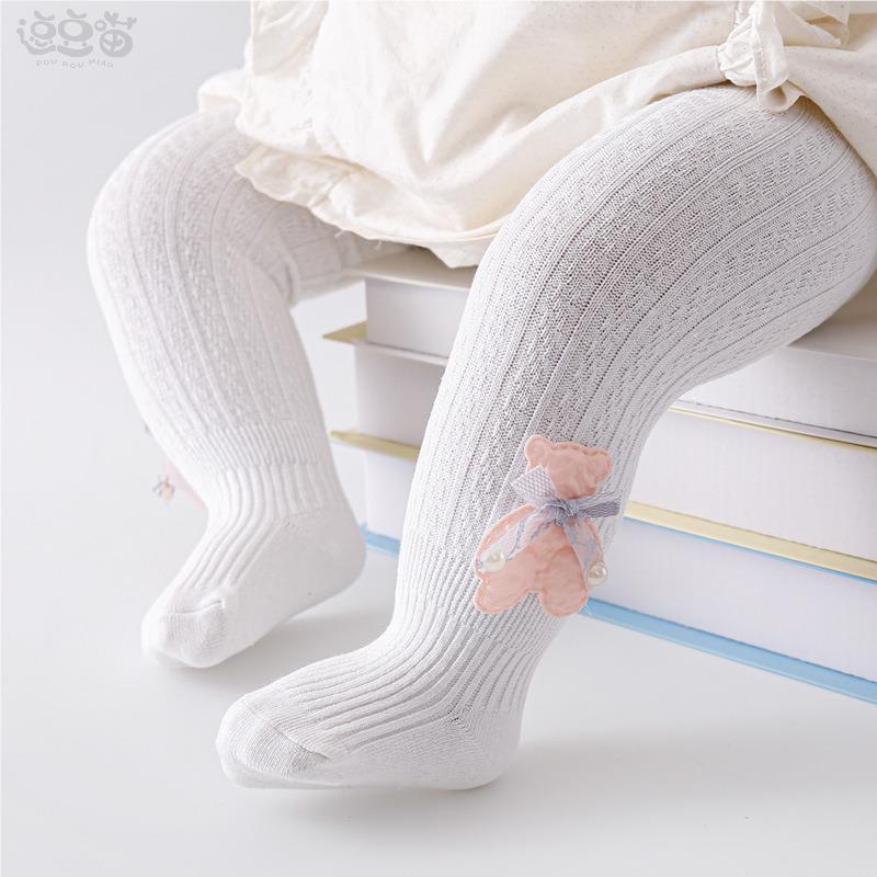 婴儿连裤袜春秋棉纯新款大PP儿童连体秋薄款加裆幼儿女宝宝打底裤