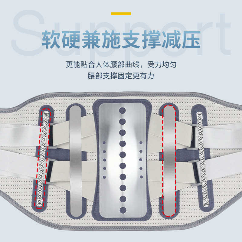 新款热压钢板护腰 仿生脊椎宽板腰托护腰带 腰部支撑加压护腰男女,运动/瑜伽/健身/球迷用品,运动护腰,淘宝优惠券,粉丝福利购,淘宝优惠卷
