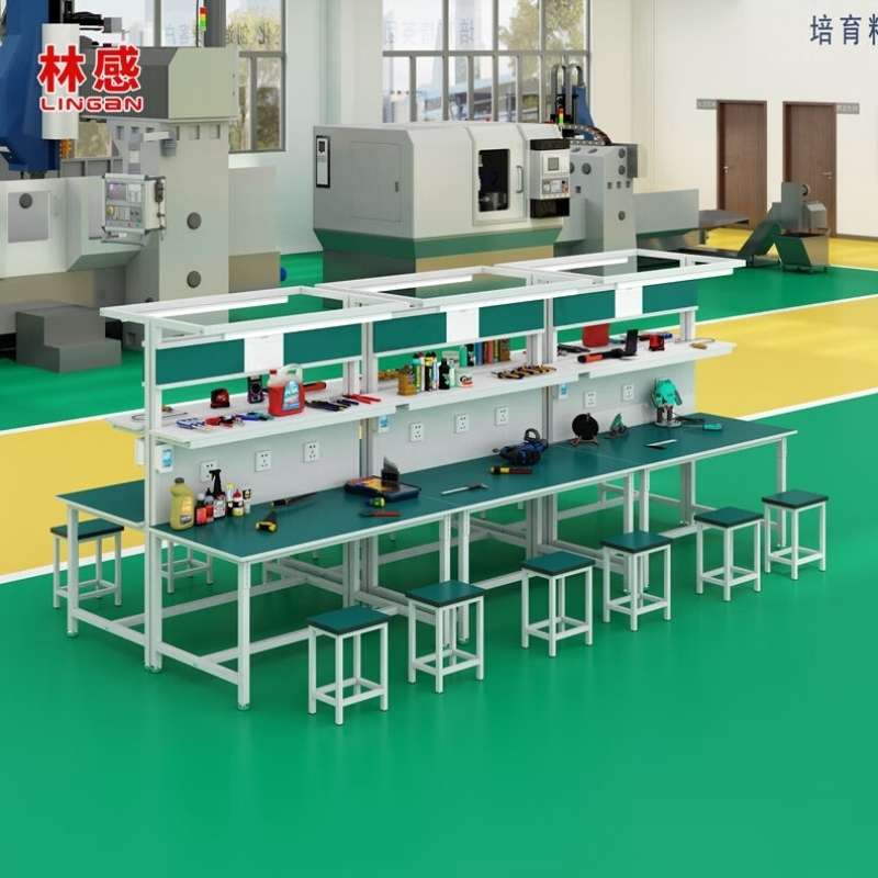林感三层防静电工作台带灯车间流水线操作台电器厂组装台200*80单