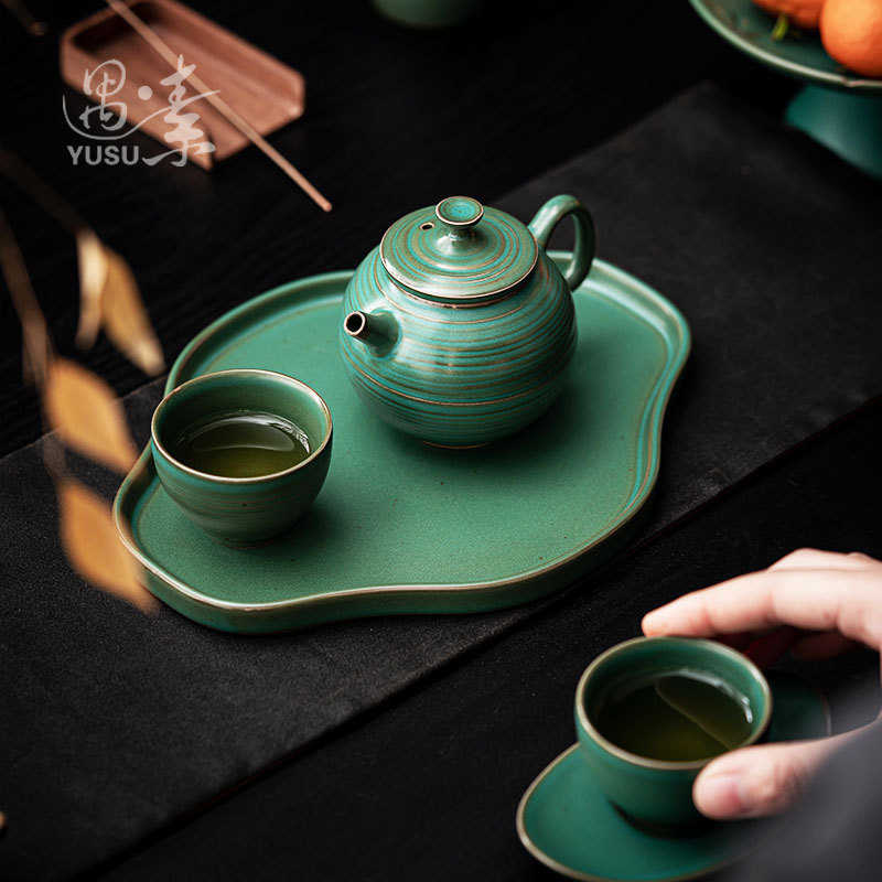 家用功夫茶具茶壶小套装简易小型泡茶器一壶二杯轻奢民宿泡茶套装