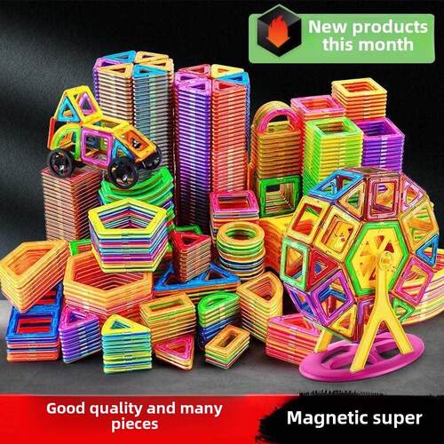 Kids Creative Magnetic Blocks Building Tiles Stacking Toys