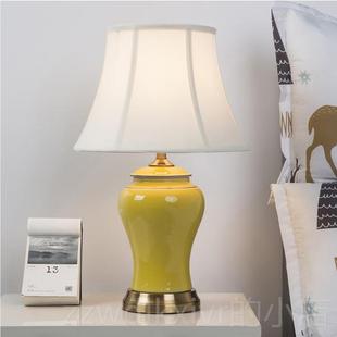 新款美式约现陶代德镇瓷台灯客简厅景卧室床头灯欧式酒店样板房灯