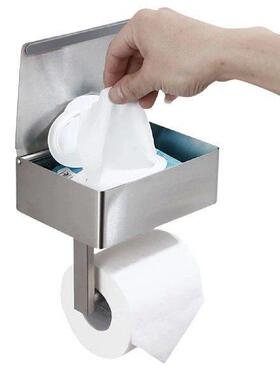 Wall Mounted Toilet Paper Holder With Wipes Dispenser