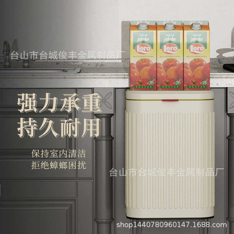 厨房垃圾桶壁挂式不锈钢家用带盖创意网红悬挂橱柜门厕所收纳桌面