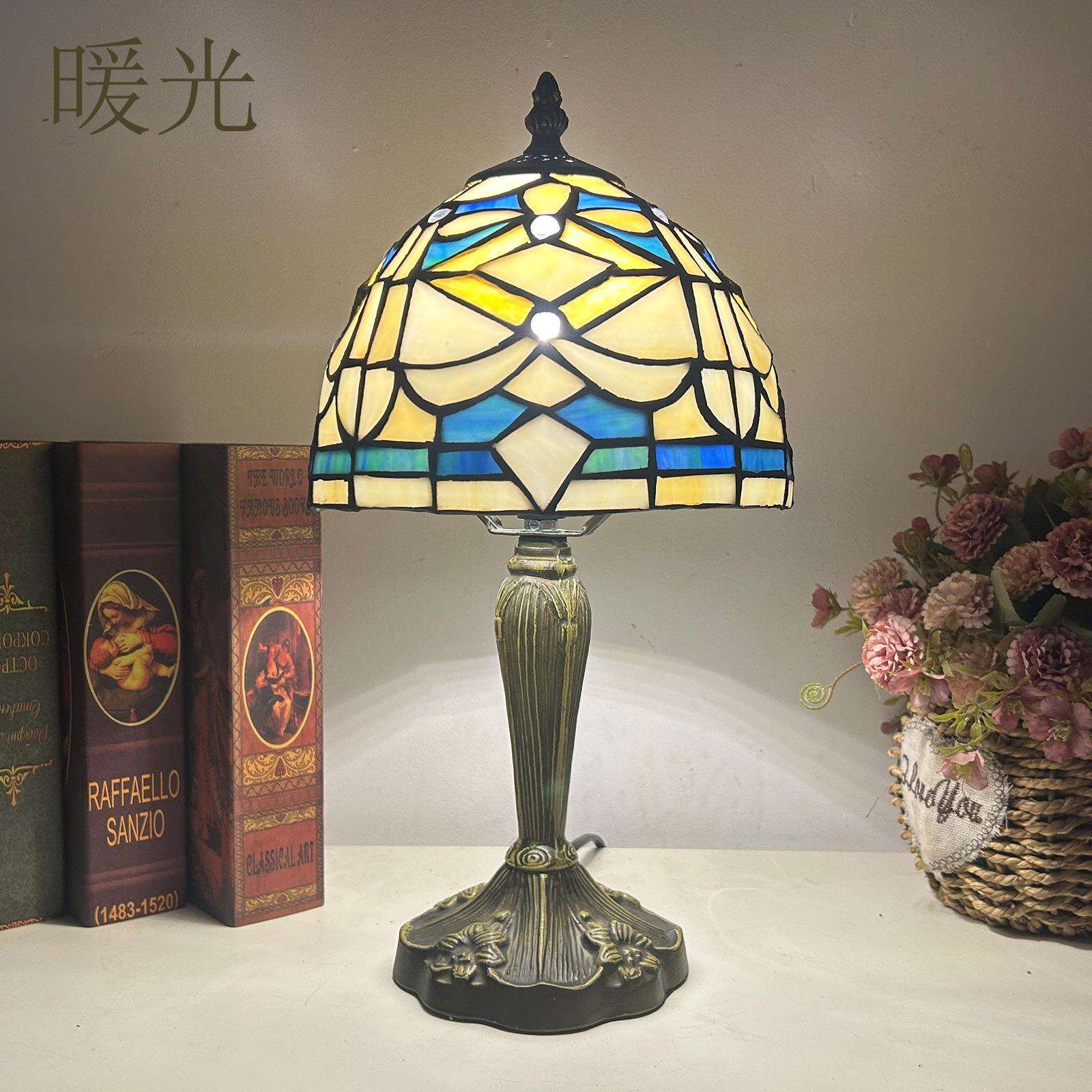 欧式彩色复古书房酒吧咖啡厅家用结婚卧室床头调光台灯土耳其创意