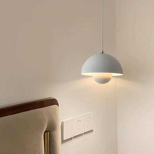 网红过奶油风外壳圆球吊灯卧室床头现代约吧台简玄关道吊线229灯