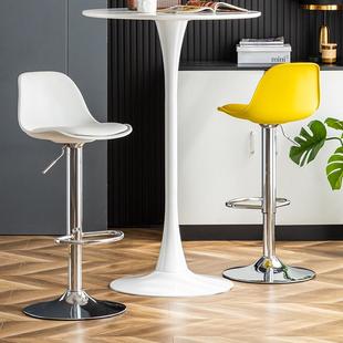 现代简约吧台椅凳升降高脚椅收银前台接待椅咖啡酒吧背靠家用椅子