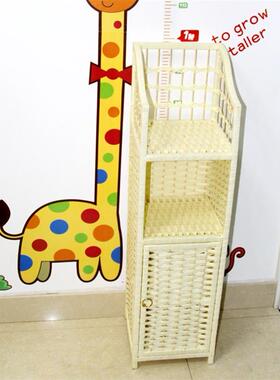 窄约柜子床头柜藤木实夹缝收纳柜简创意收纳柜转角置物编架94246