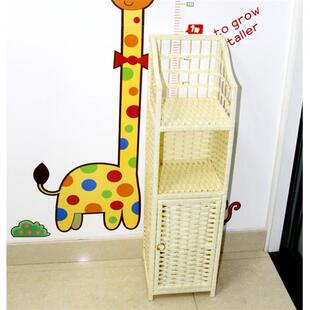 窄约柜子床头柜藤木实夹缝收纳柜简创意收纳柜转角置物编架94246