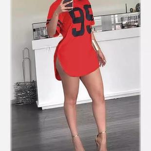 Women slit shirt digital sleeve neck round short