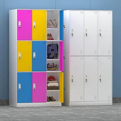 更衣柜彩色收纳柜员工鞋柜健身房游泳馆置物柜感应密码锁铁皮柜