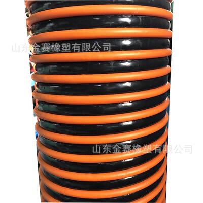 供应125mm规格黄色加强筋PVC吸砂PVC波纹软管进口喷砂pvc塑料软管