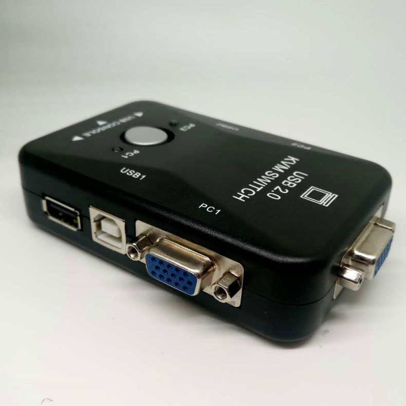 VGA切换器2进1出vga kvm两台主机共用一个显示器usb键盘鼠标电脑