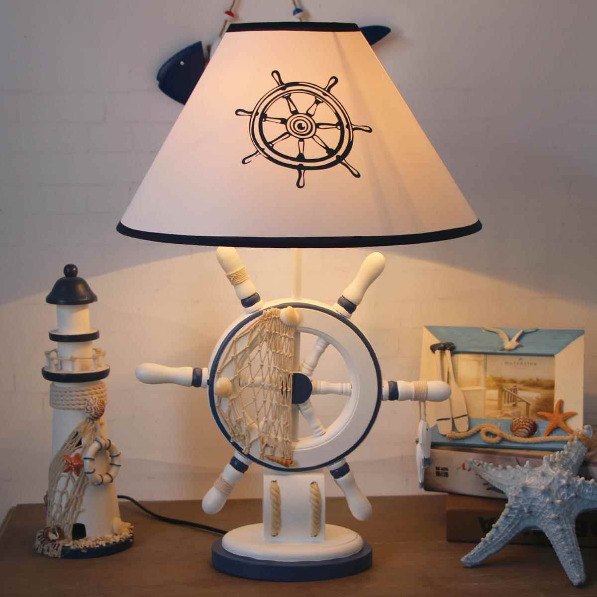 高档儿童台灯地中海卧室床头调美式小通夜灯卡婚礼品书结房装饰可