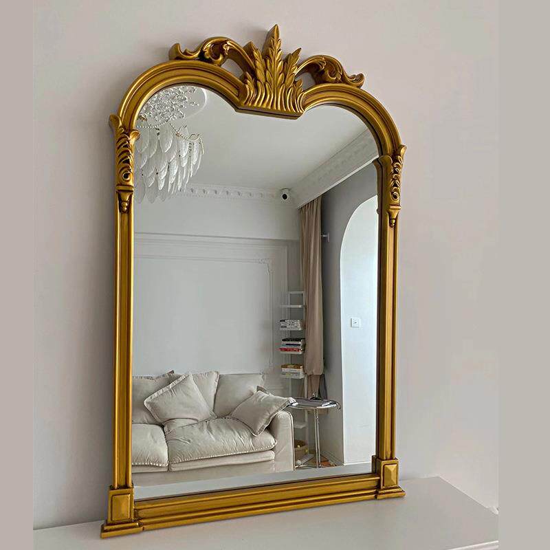 法式浴室镜卫生间镜壁炉装饰镜轻奢镜子复古梳妆化妆镜挂墙壁挂镜