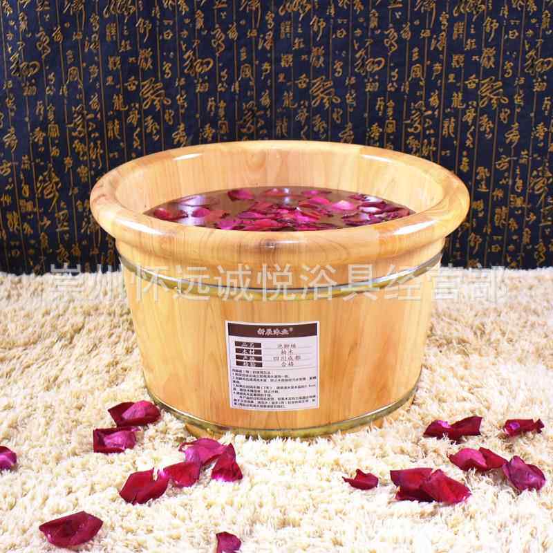 26cm高香柏木圆边泡脚木盆足浴盆洗脚木桶厂家直供实木制品桶