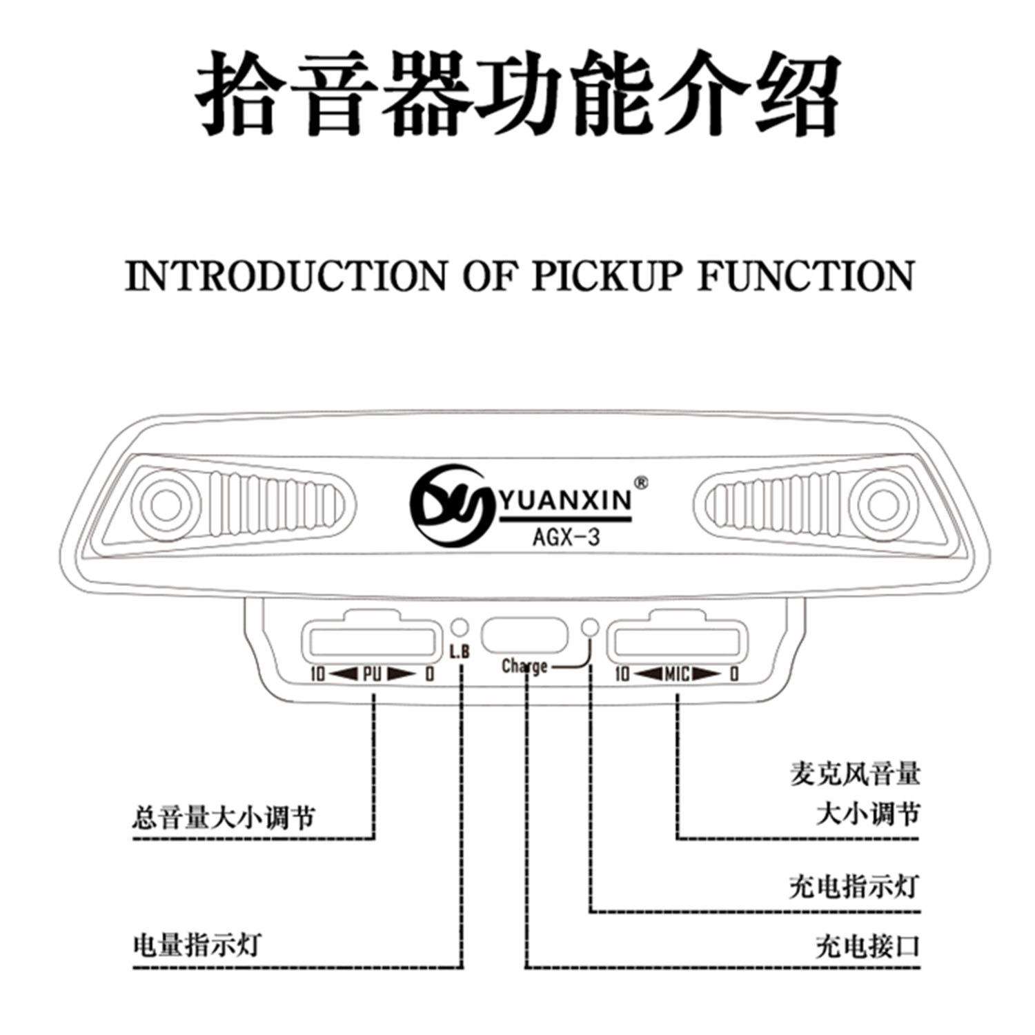 木吉他双系统拾音器民谣吉他音孔拾音器AGX-3均衡器厂家