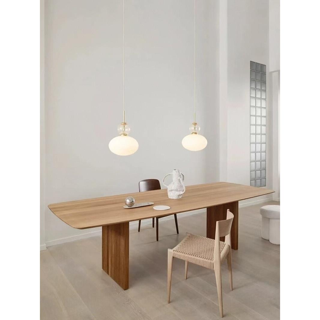 北欧实木餐桌家用简约小户型原木饭桌长方形工作台办公桌洽谈书桌