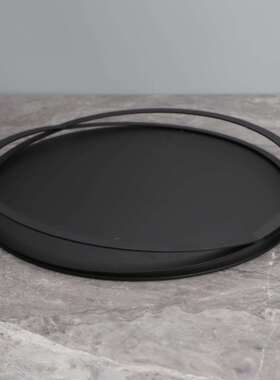 现代简黑色金约属056托盘板房办公室创家样居客厅意收纳果盘软装