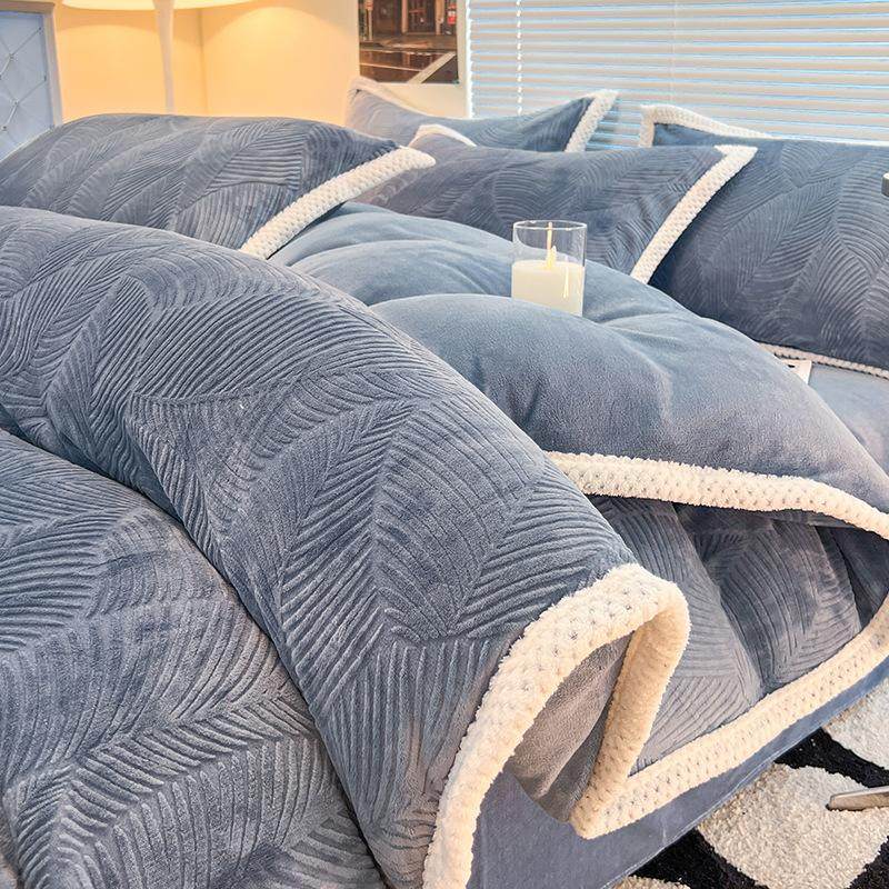 冬季雕花牛奶绒被套单件冬天加厚珊瑚绒被罩三件套单人加绒被套3,床上用品,学生床品套件,淘宝优惠券,粉丝福利购,淘宝优惠卷