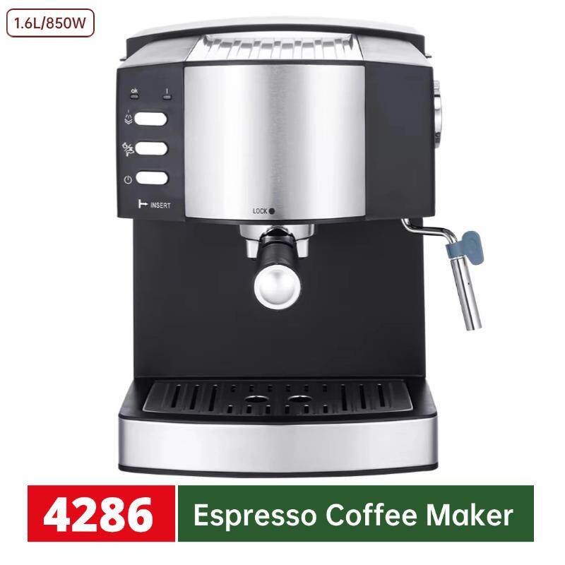 1.6L半自动意式咖啡机压力打奶泡办公室家用电器多功能咖啡机跨境