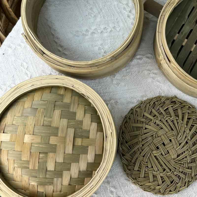 蒸屉家用纯手工全青皮无胶水竹制竹编田园小笼包加深竹笼屉蒸笼