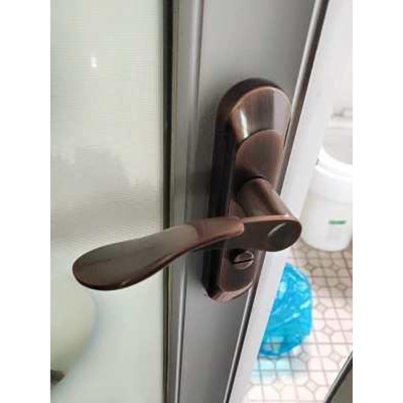 卫生间门锁 厕所洗手间厨房门斜弧凹面110/130MM孔距执手锁具配件