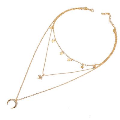 Star Moon map multi-layer Necklace women月亮地图多层项炼女