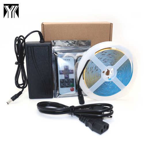 COB灯带套装 12V320灯5米带背胶自粘LED柔性软灯条无暗区线形灯