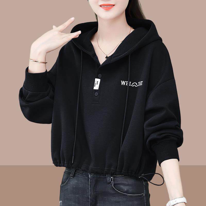 欧洲站春秋款卫衣女2026新款短款小个子女装洋派休闲连帽长袖上衣