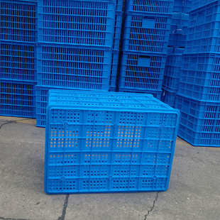 680加厚塑料框蓝白食品水果物流周转筐1米大号服装生产收纳筐批发