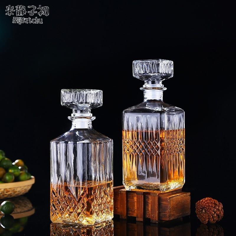大号水晶玻璃酒樽创意红酒醒酒器家用威士忌瓶带盖子子洋酒瓶白酒