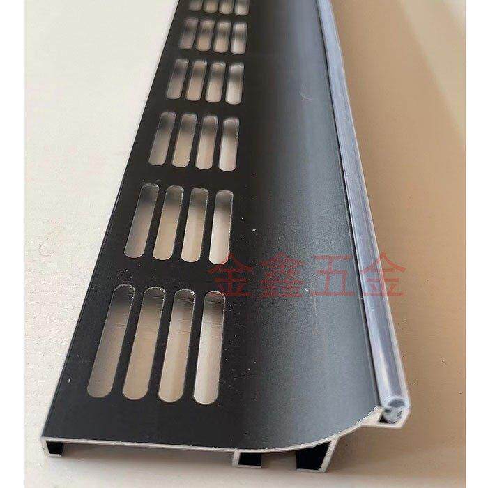 整体橱柜地柜免拉手透气孔嵌入式带胶条下柜L型铝合金鞋柜隐形半u