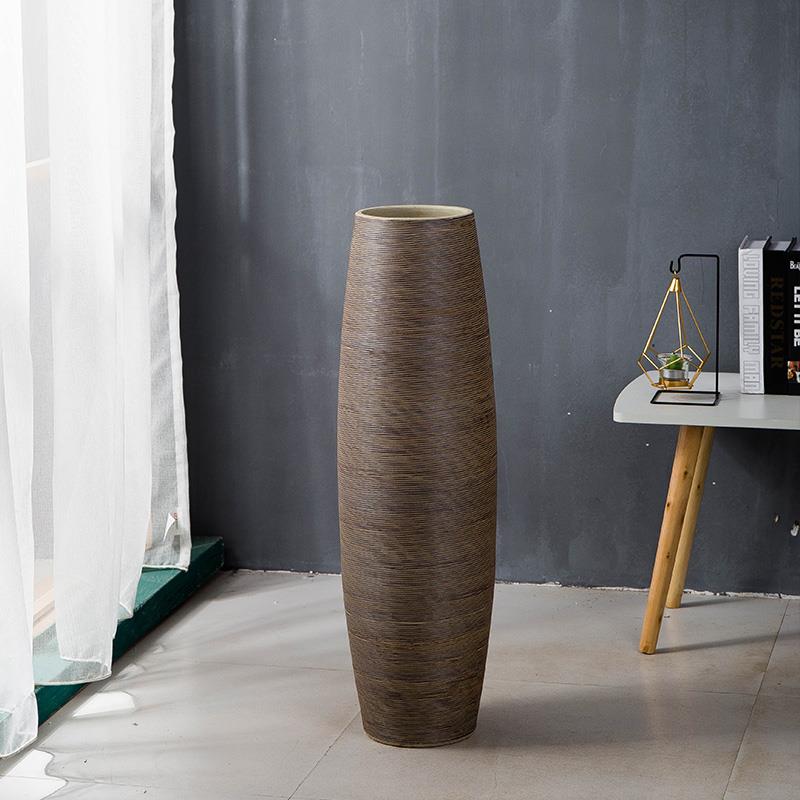 高档纯手工景德落地陶瓷大镇花瓶大古摆件现约代简复客厅家居酒店