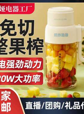 罗娅榨汁机家用便携式大容量果蔬汁炸果汁机手摇榨汁杯强劲动力