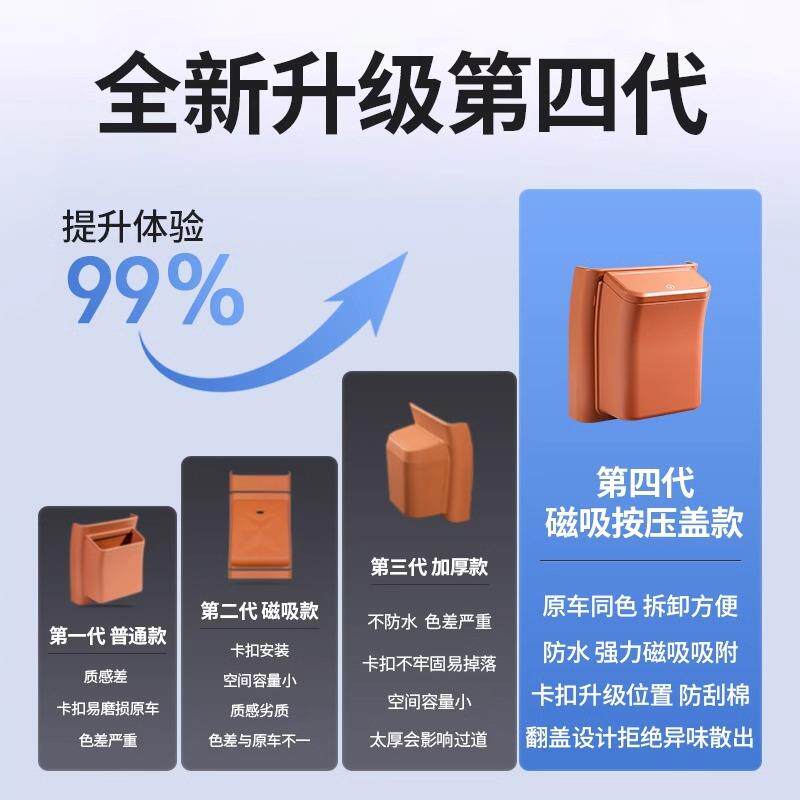 问界M9M8后排冰箱防踢盖板冷暖箱磁吸快拆垃圾桶袋车内饰用品配件