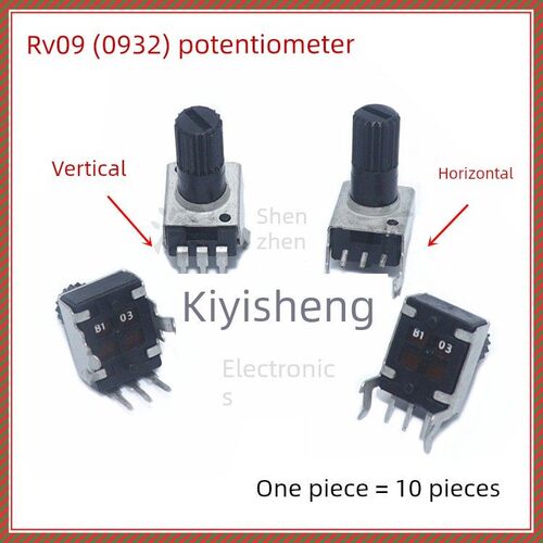 RV09音量可调电位器B103/104/502/503/20K/50K100K 卧立式 0932型