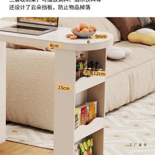 奶油用吧台墙桌JAY家可伸缩客厅岩板餐边柜隔断一体靠小户风型储