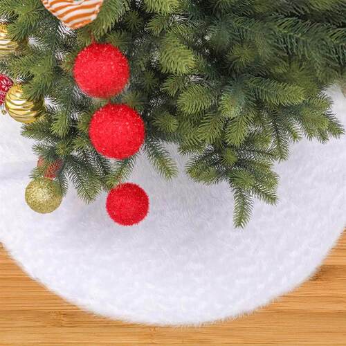 christmas decoration 1PCS 80cm White Plush Tree Skirts Fur C