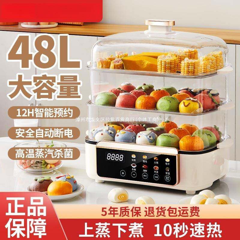 德国电蒸锅家用三层大容量多功能预约定时2025新款蒸煮一体早餐机