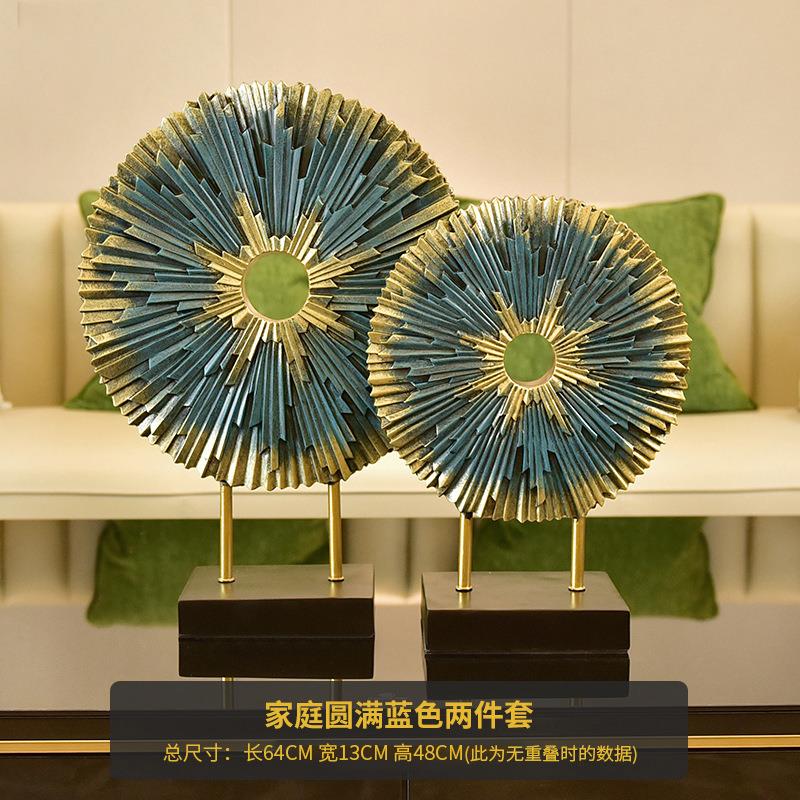 跨境家饰品FJS满圆屏风高端摆件家居办唯美轻奢公桌样板装房酒柜