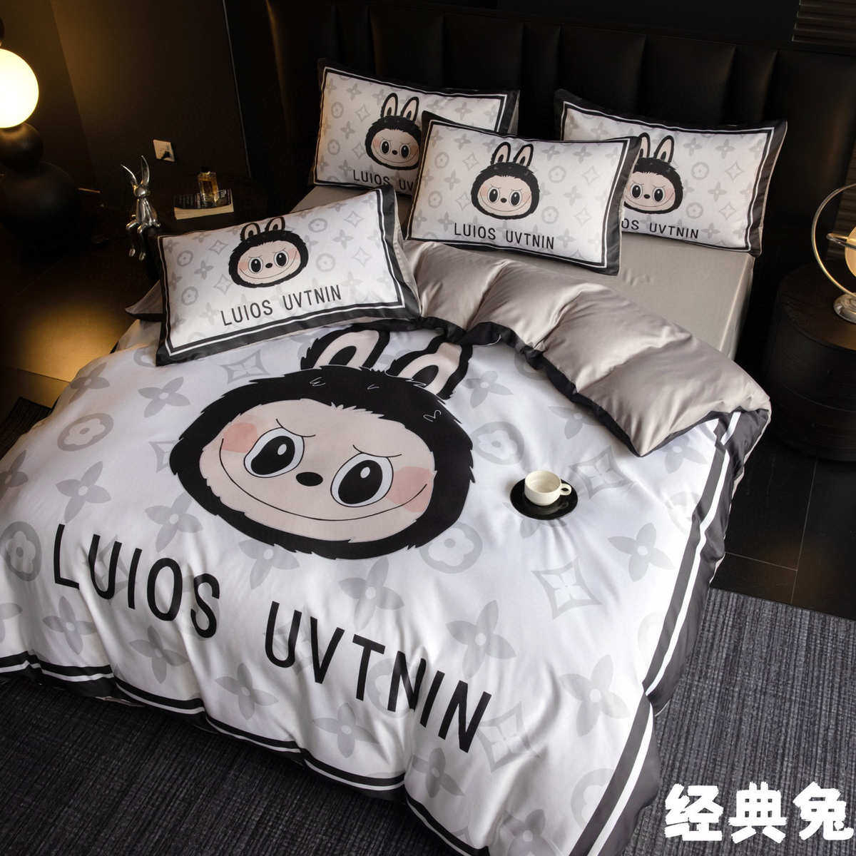 夏季冰丝卡通四件套外贸床单被套高端裸睡丝滑宿舍床上三件套,床上用品,床品套件/四件套/多件套,淘宝优惠券,粉丝福利购,淘宝优惠卷