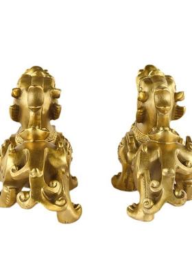 厂家铜貔貅摆件一对财福貔貅站貔貅一对家居工艺品摆饰