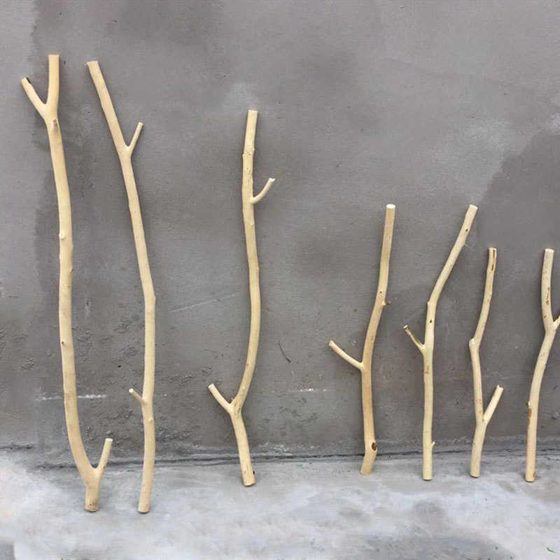 去皮实木晒衣架干树枝枯树干枝装饰挂衣杆