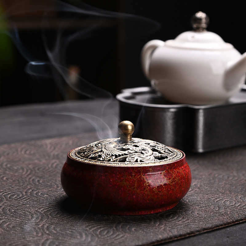 大漆龙凤呈祥香炉家用熏香炉檀香沉香线香炉盘香炉桌面茶道小摆件,餐饮具,茶道/香炉,淘宝优惠券,粉丝福利购,淘宝优惠卷