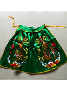 高档佛像风佛0袍关公绿色披披风斗篷刺绣披肩花龙袍绿袍绣神衣佛